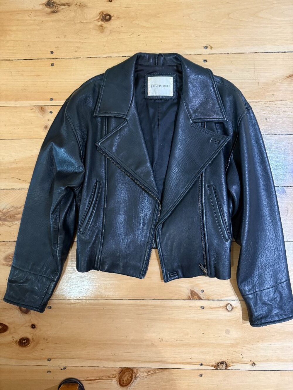 Women’s Black Leather Biker Jacket